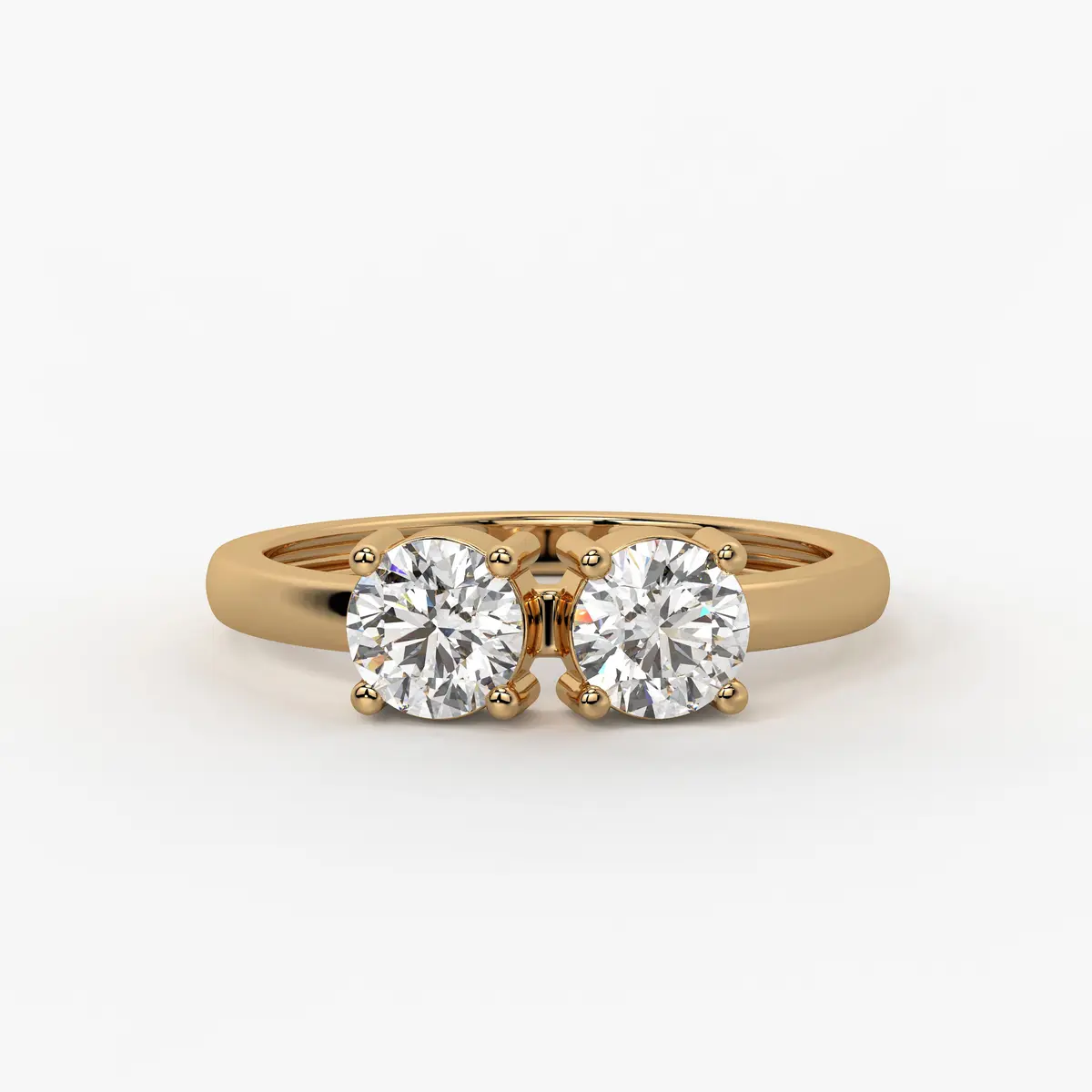 Round Twin Solitaire Ring